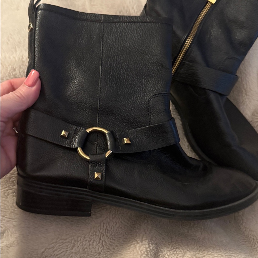 Leather studded moto boots Michael Kors - Picture 2 of 5